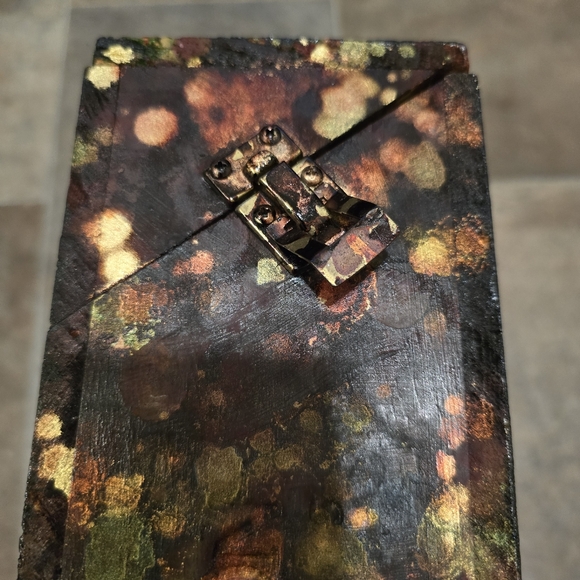 HANDCRAFTED Upcycled Wood Wine Box HANDPAINTED Barwear Travel Picnic Festival - Picture 5 of 17